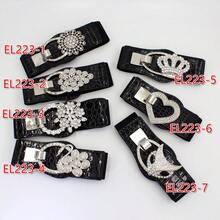 Plus Size Elastic Belt With Rhinestone Decoration For Women, Suitable For Dress/Coat, 1pc Halloween Valentine's Day Valentines