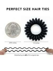 100个/包 女士高弹螺旋发圈 - 无痕、不伤发,采用耐用塑料制成,适合日常扎马尾辫 - 彩色 - 查看 4