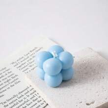 1pc Bubble Cube Shaped Decorative Smokeless Scented Candle, Household Bedroom Decoration,Gifts Birthday Graduation,Gifts