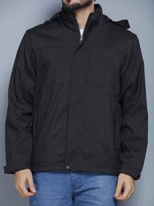 Autumn And Winter Solid Color Coat Warm And Fashionable - Negro - Ver 2