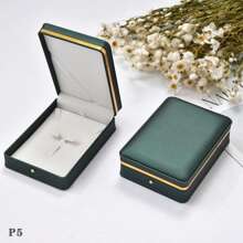 1 Stück Luxus Geschenkbox mit goldfarbenem Rand, für Ringe, Anhänger, Armbänder, Halsketten und Perlen
