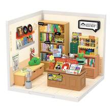 Robotime Rolife Miniature House With LED Lights - DIY Dollhouse Model Kit For Adults And Teens, Cute Mini House Kit, Creative Gift For Women - Fascinating Book Store - View 3