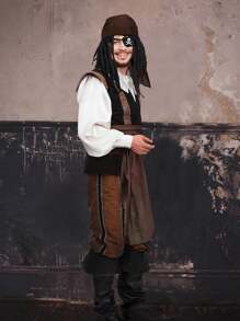 3 Stücke/Set Ferienspaß Cosplay Mittelalter Renaissance Gürtel Kleidung mit Piratenmaske, passend für Valentinstag, Kostümparty, Zaubershow, Mode Kostümzubehör