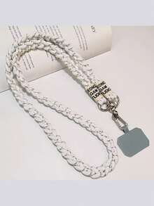 1pc Floral Braided Lanyard, Long Shoulder Strap, For Men & Women Outdoor Activities, Fits Phone Covers With Metal Clasp And Pad Included