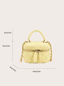 Lightweight Mini Bags, Chain Bags, Quilted Thread Bags, Handbags, Bucket Bags, Suitable For Teen Girls, College Students, And White-Collar Workers, Very Suitable For Offices, Universities, Work, Commuting, Outdoor Activities, Travel, And Outings - Yellow - View 6