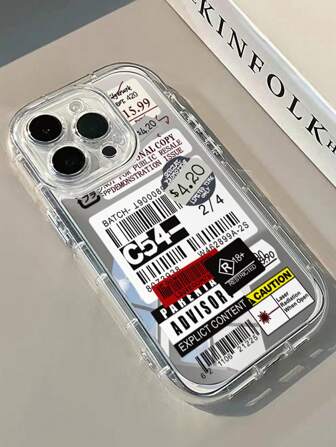 1pc C54 Label Mirror Phone Case With Makeup Mirror, 1.5mm PC Hard Shell 2-In-1 Full Coverage Airbag Anti-Drop Precise Hole Camera Ring Protection, Suitable For IPhone 17/17 Pro/Air/17 Pro Max/16 Pro Max/15 Plus/14/13/12/11/16E, Gift For Men/Women/Friends/Girlfriend