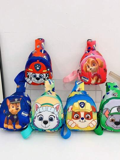 Paw Patrol Cartera de monedas de Paw Patrol nueva para hombre y mujer, bolso de bandolera para exteriores, bolso de pecho mono con diseño de perro, mochila pequeña
