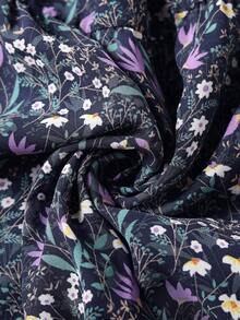 EARO 加大码女式度假风时尚日常百搭雪纺花卉百褶裙，高腰宽松修身 A 字裙，春秋