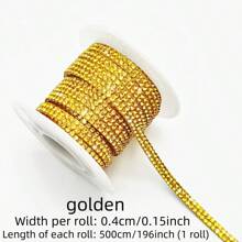 5m Self-Adhesive Rhinestone Tassel Trim - 2 Rows, Solid Color, Suitable For Car Decor, Parties, Birthdays, Weddings, Clothing, Shoes, Hats, Crafts - Thematic Stickers, Best For Christmas