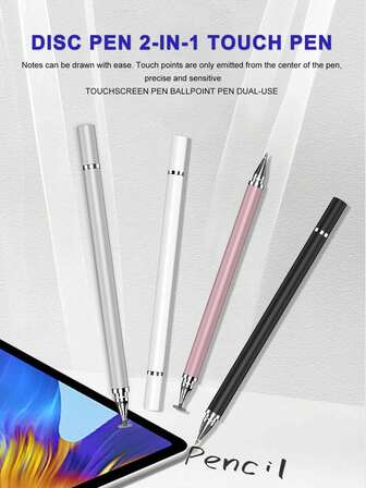 Bolígrafo stylus 2 en 1 con capacidad táctil, imán y ventosa, stylus pasivo para dibujar y escribir en tabletas y teléfonos inteligentes