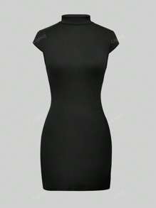 Women's Stand Collar Fitted Sexy Y2K Style Vacation Casual Party Travel Mini Dress, Spring/Summer