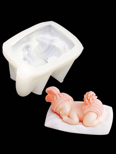 1 件婴儿硅胶模具，适用于 DIY 环氧树脂铸造礼品/肥皂蜡烛制作