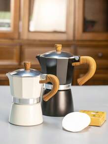 Cafetera moka octagonal clásica con asa, filtro reutilizable, operación manual, adecuada para la cocina del hogar y para volver al colegio