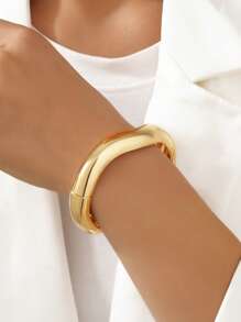 1 Set/1 pieza Elegante y delicado brazalete metálico de onda dorada con forma de gota de agua, de moda y elegante, adecuado para la calle, viajes, actividades en equipo, fotografía callejera, eventos formales, regalo de graduación