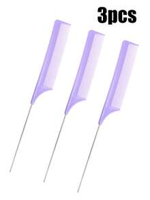 3件套不锈钢发梳，带叉头、尖头和细齿，适用于专业美发沙龙，美发造型工具及配件 - 彩色 - 查看 17