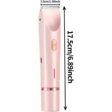 Glow Aura damesscheerapparaat, nieuw 2-in-1 elektrisch scheerapparaat voor nat en droog lichaam, IPX7 waterdicht scheerapparaat voor bikinilijn met dubbele kop voor dames, zomer, batterijcapaciteit: 400 mAh