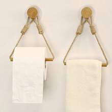 1 pezzo Portasalviette da cucina in corda LDQ - Intreccio in corda di legno massiccio, portasalviette da parete in tessuto senza profumo, creativo senza foratura - Per cucina e bagno - Perfetto regalo per il ritorno a scuola e per la casa nuova