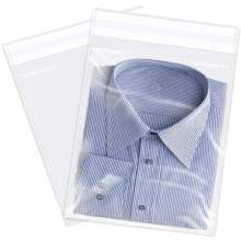 50pcs Large Self Sealing Cellophane Bags, Clear Resealable Self Adhesive Plastic Bags Clothing, T-Shirts, Pants, Gifts Baskets, Party Favors, Artwork And More