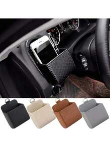 1/2pcs Universal Car Air Vent Hanging Storage Box Mobile Phone Bag - PU Leather - For Smartphones - Car Interior Accessories - Perfect Gift For Drivers