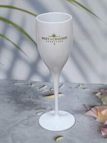 1-12pcs Ice Bucket & Wine Glass Set, Fashionable Reusable 4-Gallon White Plastic Ice Bucket With 5.98oz Champagne Flutes, Suitable For Parties And Home Use, Dishwasher , Also Suitable For Outdoor, Camping, Father's Day Gift - White - View 2