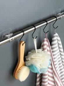 8/4/2件自粘式窗帘杆支架，可调节窗帘杆挂钩，可扩展窗帘杆夹，适用于家庭、客厅、卧室、厨房、浴室、酒店窗帘架 - 彩色 - 查看 5