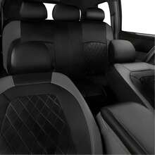 Car Seat Covers Full Set, Universal PU Leather Car Seat Protectors, Adjustable Vehicle Seat Covers With Easy Installation For All Seasons - Dark Grey - View 4