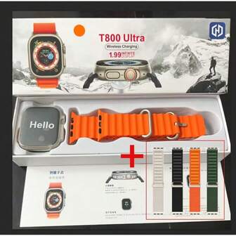 2025 Novo T800 Ultra Series 9 Resposta Ao Gesto Smart Watch Carregador Sem Fio