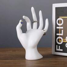 Exhibición de joyería a la moda, modelo de mano, tobillera, reloj, pulsera, soporte de exhibición, decoración de bocetos, organizador de anillos de fotos artísticas - Negro - Ver 6