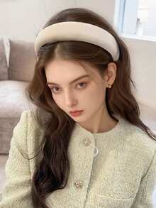 1/3/4/5个装 女士简约纯色海绵宽发带,适合洗发、休闲外出、高髻、碎发造型、日常使用、居家、护肤,四季皆宜,可作为礼物赠送,时尚实用! - 彩色 - 查看 4