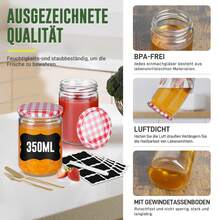 Froadp Jars, Preserving Jars, Jam Jars With Lids - With Labels And Pen - Airtight, Preserving Jars - Red - View 8