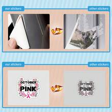 50 件红丝带贴纸乙烯基美学贴纸剪贴簿、日记本、笔记本电脑、保险杠、滑板、水瓶、电脑、手机、卡通、安全帽、汽车贴纸 - 彩色 - 查看 4