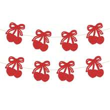 Pancarta de cumpleaños con cerezas - Divertido tema de frutas Feliz cumpleaños Pancarta, Pancarta de cumpleaños 1er cumpleaños con cerezas, Decoraciones de fiesta de cumpleaños con tema de cerezas Brillo rojo