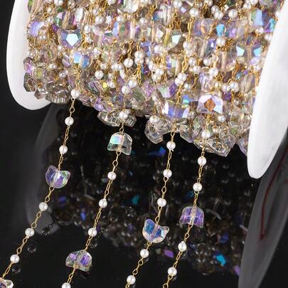 1米 AB 色/白金不锈钢猫咪可爱链条 适合 Y2K 波西米亚风项链手链脚链珠宝制作 DIY 配件