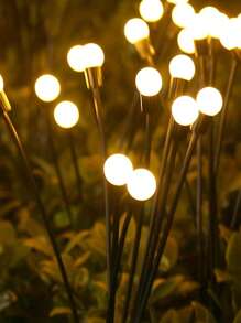 Solar Garden Lights, 1/2Pcs Starburst Swaying Light - Swaying When Wind Blows, Solar Lights Outdoor Decorative, Color Changing RGB Light For Yard Patio Pathway Decoration