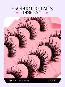 5 Pairs Dramatic Manga False Eyelashes, Wet Look Spiky Wispy Thick Faux Mink Eyelash, Reusable For Cosplay Makeup - Spiky Manga Lashes - View 3