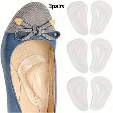 1 Pair /3 Pairs Of Comfortable Insole, Silicone Insole, Unisex - Ear-shaped Transparent Silicone - View 1