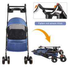 Passeggino per animali domestici, realizzato in acciaio inossidabile + tessuto non tessuto, elevata capacità di carico, adatto a gatti e cani di piccola e media taglia, 50*70*95 cm