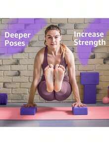 1pc EVA Gym Blocks, Foam Brick, Training, Exercise, Fitness, Dance Tool, Yoga Reinforcement, Cushion, Stretching, Body Modeling, Yoga Blocks - Multicolor - View 5