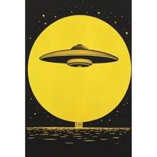 1pc /3PCS Wall Arts Posters Optinal Frame Pop UFO UFO Alien Drink Coffee Art Print Poster Cow Canvas Print Print Vintage Sci-Fi Wall Art Funny Home Decor