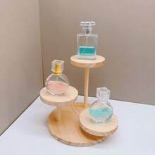 3-Tier Natural Wood Tabletop Makeup, Bracelet, Jewelry Stand Display Shelf, Cosmetic Storage Rack, Multipurpose Mystery Box, Collectible Display - Multicolor - View 6