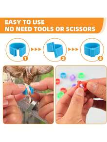 50/80/100 piezas de nuevos anillos de identificación digital para gallinas y gallos de granja con código digital, anillos de marcaje de patas de plástico para aves de corral