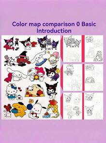 Sanrio 1 Peça Caderno de Esboços de Rastreamento Infantil Sanrio, Caderno de Desenho de Linha de Desenho Animado, Álbum de Pintura de Esboço Simples para Iniciantes (Alguns Padrões Podem Ser Enviados Aleatoriamente), Presente de Halloween, Presente de Natal