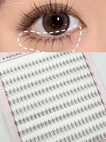 240pcs Transparent Stem Volume Fan Lash Extensions For Beginners, Natural Slouchy Single Cluster A-Type Segmented Single Cluster Small Flare Down Lash