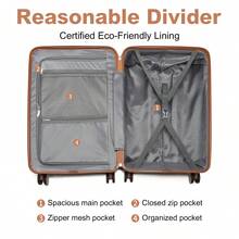 PP Hard Shell Luggage Set With 360° Spinner Wheels, TSA Lock And Telescopic Handle – Lightweight Cabin, Carry On And Check-In Suitcases In 20/24/28 Inch Sizes For Travel, Business Trips And Holidays, For Men, Women And Family Use - 藏蓝色 - 查看 9