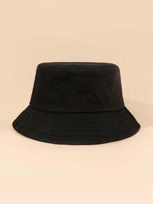 1pc Unisex Y2K Style Embroidered "BABYGIRL" Letter Sun Protection Casual Bucket Hat, Suitable For Outdoor Wear - Black - View 2