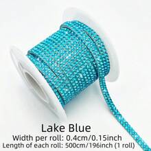 5m Self-Adhesive Rhinestone Tassel Trim - 2 Rows, Solid Color, Suitable For Car Decor, Parties, Birthdays, Weddings, Clothing, Shoes, Hats, Crafts - Thematic Stickers, Best For Christmas