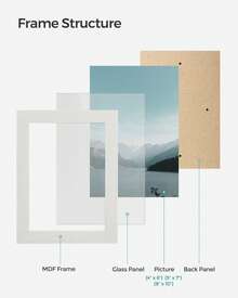 SONGMICS 10-Pack Collage Picture Frames, Versatile Set With Two 8x10, Four 5x7, Four 4x6 Frames - Wall Gallery Decor Or Tabletop Display - Clear Glass Front - 雲白色 - 查看 8