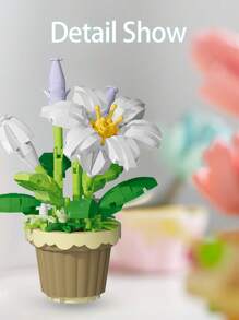 Mini Bouquet Bonsai Tree Toy Building Block Set, DIY Simulation Plant Series Building Block Toys, Toy Building Blocks Suitable For Home Office Decoration Ornaments, Acrylic Dust Cover Building Blocks, Bouquet Set, Suitable For Adults, Birthday Gifts, Christmas Toys