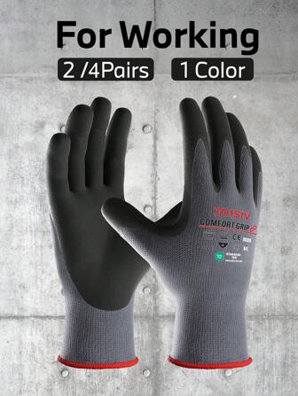 JOISIV 1/3 Pairs Safety Work Gloves, Micro Foam Nitrile Coated, Ideal For Garden , Automotive, Home Improvement, Nylon Micro Foam Nitrile Grip Gloves, Breathable, Thin & Lightweight, Touchscreen, Ideal For Delivery, Warehouse, Seamless Knit Nylon Glove
