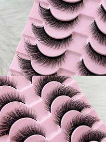 Hinarin 10对猫眼仿貂睫毛卷翘自然假睫毛超大卷翘蓬松条状睫毛软尾眼睫毛加长浓密假睫毛适用于派对俱乐部 - 眼尾拉長款 - 查看 4